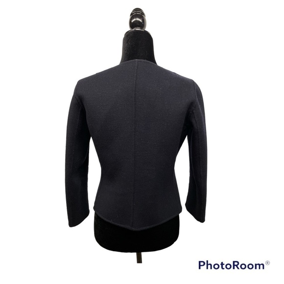 Max Mara Weekend | Plaid Reversible Wool Jacket Navy - Picture 5 of 14